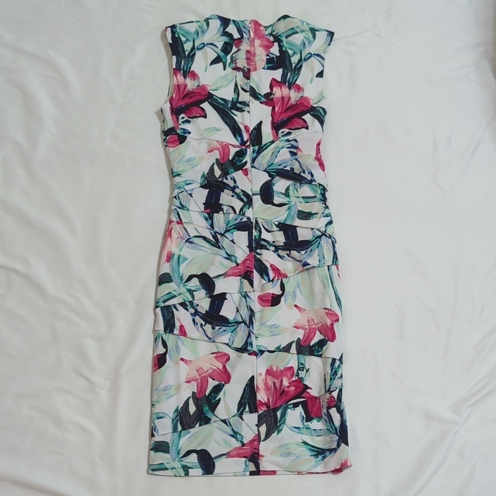 White House Black Market Sleeveless Mini Dress, Color White/Floral Size 0 - Picture 10 of 13